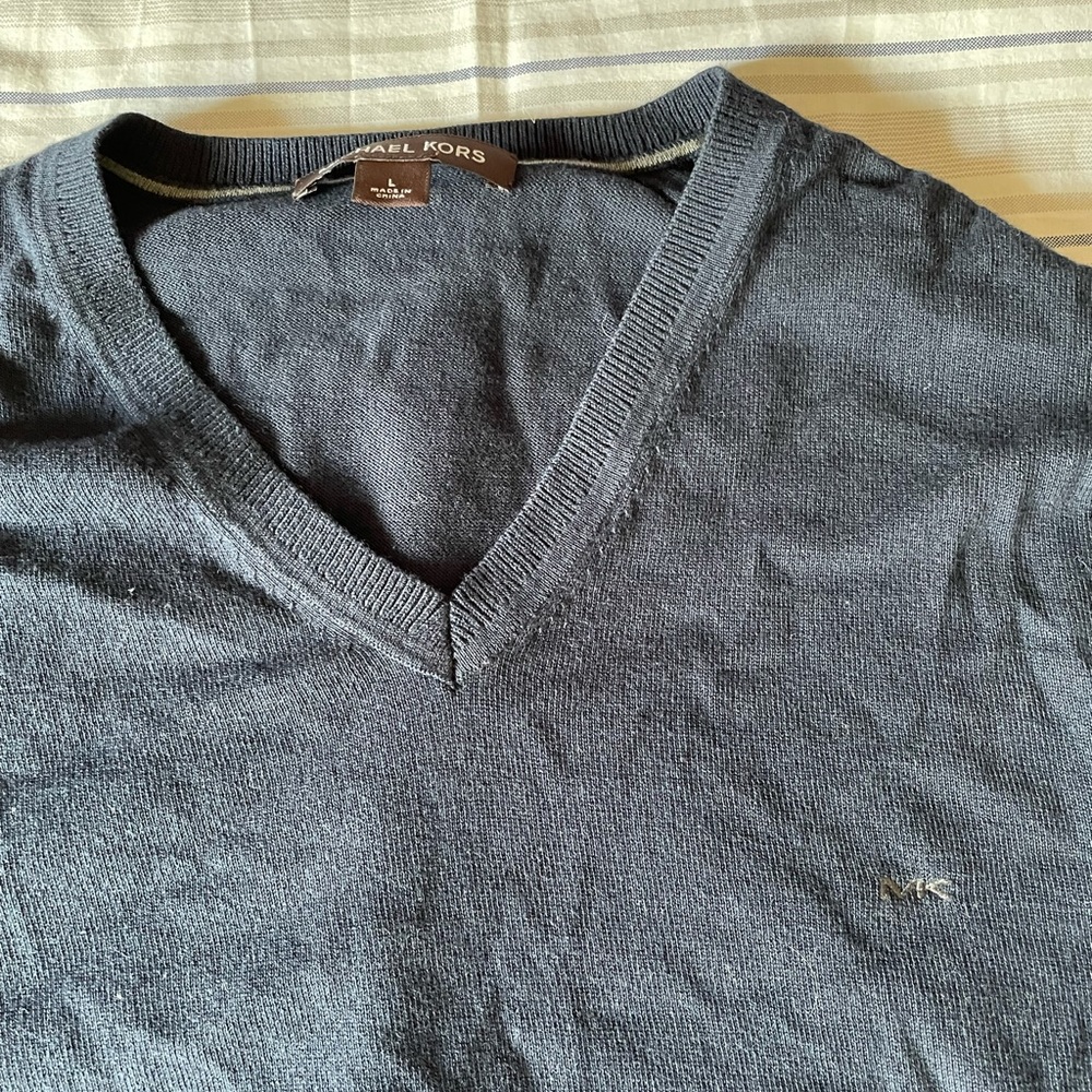 Michael Kors - Navy V-Neck Sweater Fall 2018
